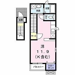 アルコバレーノ ワンルームの間取図画像