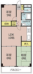 芝塚マンション 3LDKの間取図画像