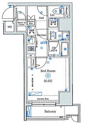 SHOKENResidence横浜伊勢佐木町 1Kの間取図画像