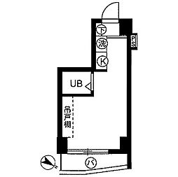 スカイコート品川6 ワンルームの間取図画像