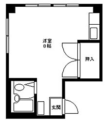 山浦ビル ワンルームの間取図画像