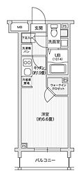 レジディア笹塚2 ワンルームの間取図画像
