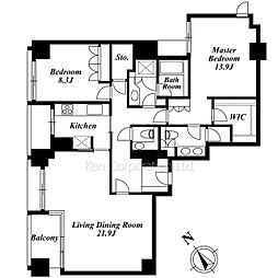 アークフォレストテラス 4階2LDKの間取り