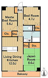 ステータスヒル寿岳 3階3LDKの間取り