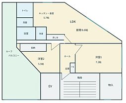 ニューシティ河田 2LDKの間取図画像