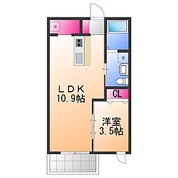 ステイザテラス和泉中央 1LDKの間取図画像