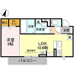 CLASSEUM 幸西　III 3階1LDKの間取り