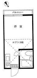 アゼリアNo.8 ワンルームの間取図画像
