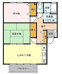 エスポアール笹目 2LDKの間取図画像