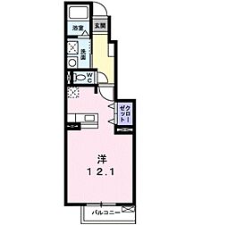 セレッソ・K・K 1階ワンルームの間取り