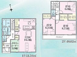 リナ―ジュL-印西市草深21-1期38号棟 1階3LDKの間取り