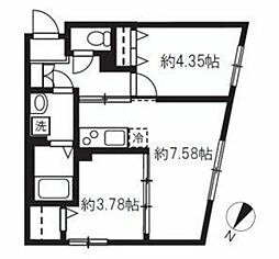 エルファーロ大塚IV 3階2DKの間取り