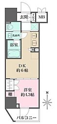 ルフォンプログレ元浅草マークス 1DKの間取図画像