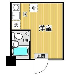ホーメイレジデンス南馬込No.2 ワンルームの間取図画像