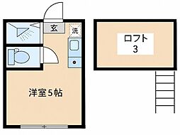 フェリスアメリア ワンルームの間取図画像