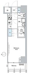 ディームス蔵前 1Kの間取図画像