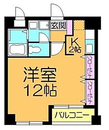 グランフォレスト 1Kの間取図画像