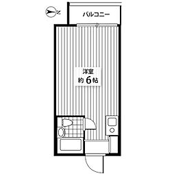 ネオハイシティ桜新町 2階ワンルームの間取り