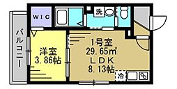 Ajour新松戸03 1LDKの間取図画像