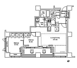 パークアクシス代官山 805 8階2LDKの間取り