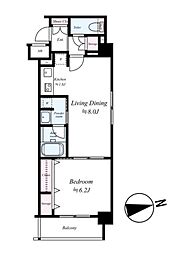 京急本線 六郷土手駅 徒歩4分の賃貸マンション 3階1LDKの間取り