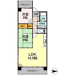 リーガル鷺沼 2LDKの間取図画像