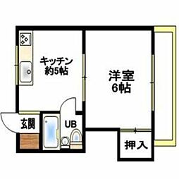 コーポ吉田（連光寺1） 2階1DKの間取り