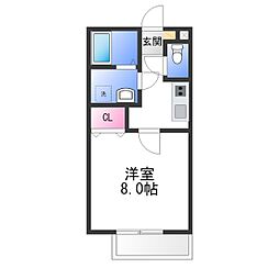 メゾングランデ 1Kの間取図画像