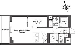 ルーウェ東大泉 4階1LDKの間取り