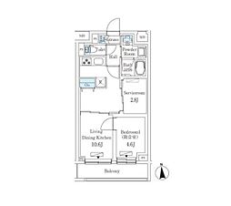 プラネソシエプラス桜台 2階1SLDKの間取り