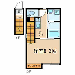 プラージュ王子神谷 1Kの間取図画像