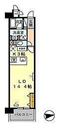 ロイヤルパークス西新井 1Kの間取図画像