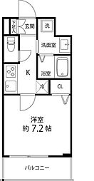 SAION町屋 4階1Kの間取り