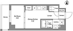 ウエリスアーバン住吉EAST 1DKの間取図画像