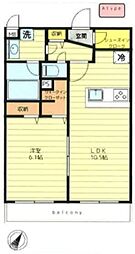 クオリアガーデン千人町 2階1LDKの間取り
