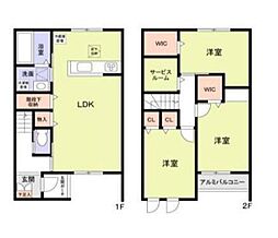 横浜市営地下鉄グリーンライン 北山田駅 徒歩22分の賃貸アパート 2階3SLDKの間取り