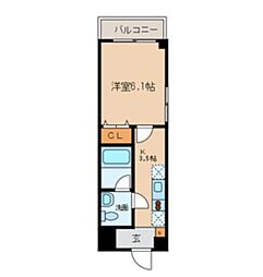 京急本線 梅屋敷駅 徒歩11分の賃貸マンション 1階1Kの間取り