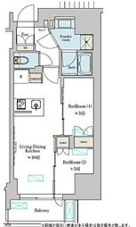 Brilliaist上野稲荷町 2LDKの間取図画像