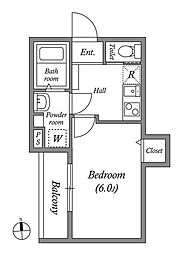 近鉄奈良線 瓢箪山駅 徒歩7分の賃貸アパート 2階1Kの間取り
