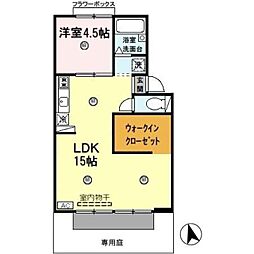 南海線 紀ノ川駅 徒歩9分の賃貸アパート 1階1LDKの間取り