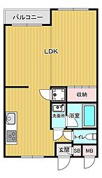 RossoMattone 1LDKの間取図画像