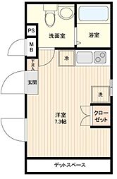 LiveFlat中野鷺宮 5階ワンルームの間取り