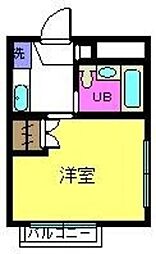 コーポ・ワタナベ 2階1Kの間取り