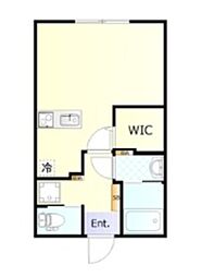 サニーブリーズ板橋 2階1Kの間取り