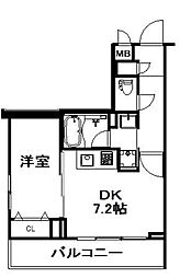 Nsアパートメント 5階1DKの間取り
