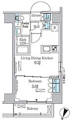 パークアクシス大塚サウスレジデンス 6階1LDKの間取り