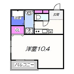 フジパレス浜寺公園I番館 3階1Kの間取り