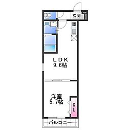 南海線 和歌山市駅 徒歩6分の賃貸アパート 3階1LDKの間取り