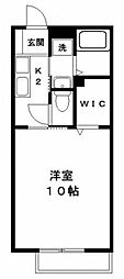 ウィスタリア2 1Kの間取図画像