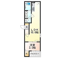 Fstyle加島1号館 1LDKの間取図画像